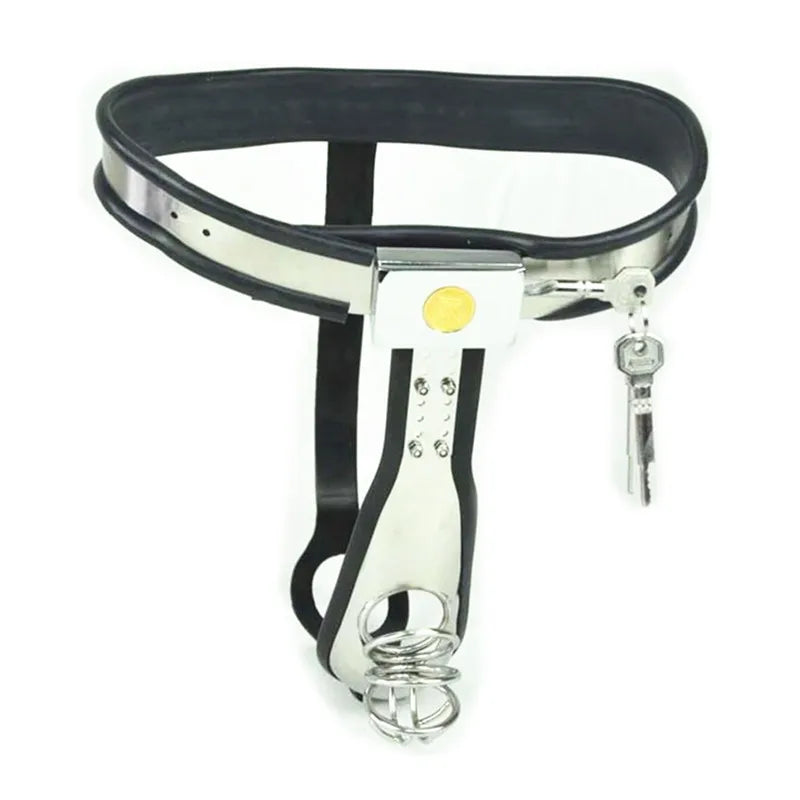 Black Emperor Stainless Steel Lockable Penis Restraint Male Chastity Belt