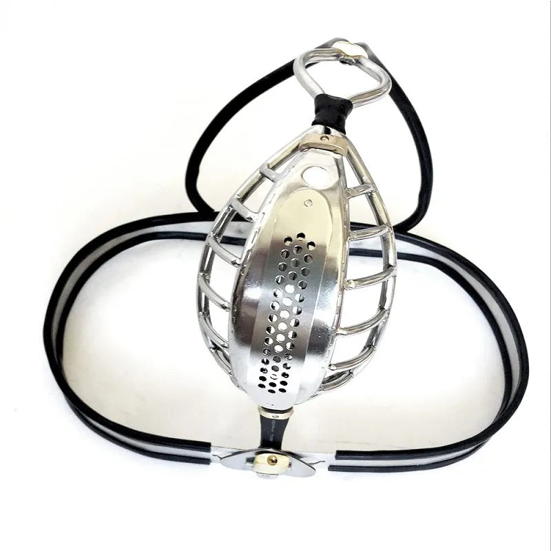 Black Emperor Stainless Steel Male Chastity Belt With Defecation Hole