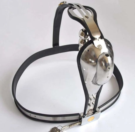 Black Emperor Stainless Steel Male Chastity Belt With Anal Bead