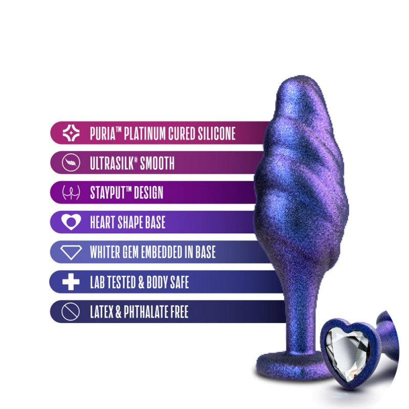 Blush Anal Adventures Matrix Bumped Bling Sapphire 4.5-Inch Anal Plug