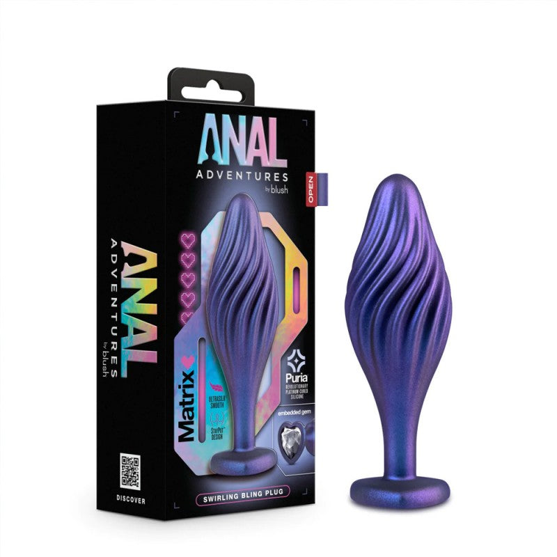 Blush Anal Adventures Matrix Bumped Bling Sapphire 4.5-Inch Anal Plug