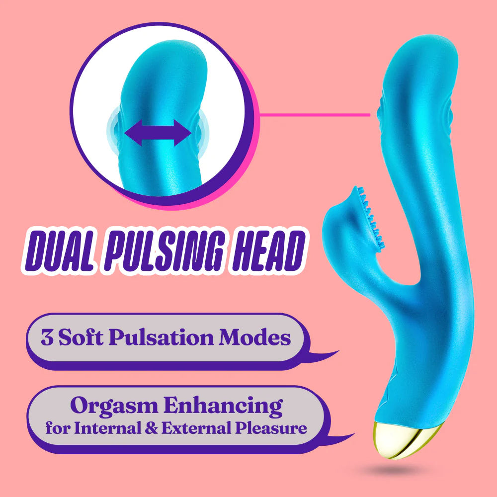 Blush Aria 8 Inch Textured Dual Pulsing Clitoral Vibrator