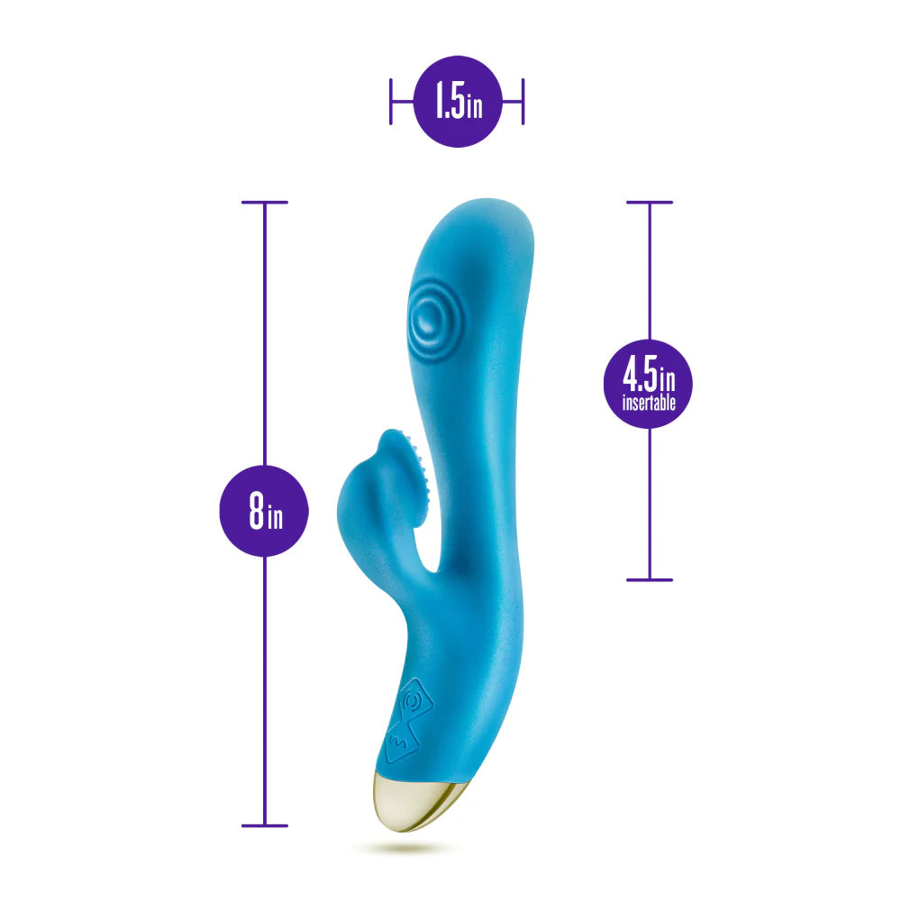 Blush Aria 8 Inch Textured Dual Pulsing Clitoral Vibrator