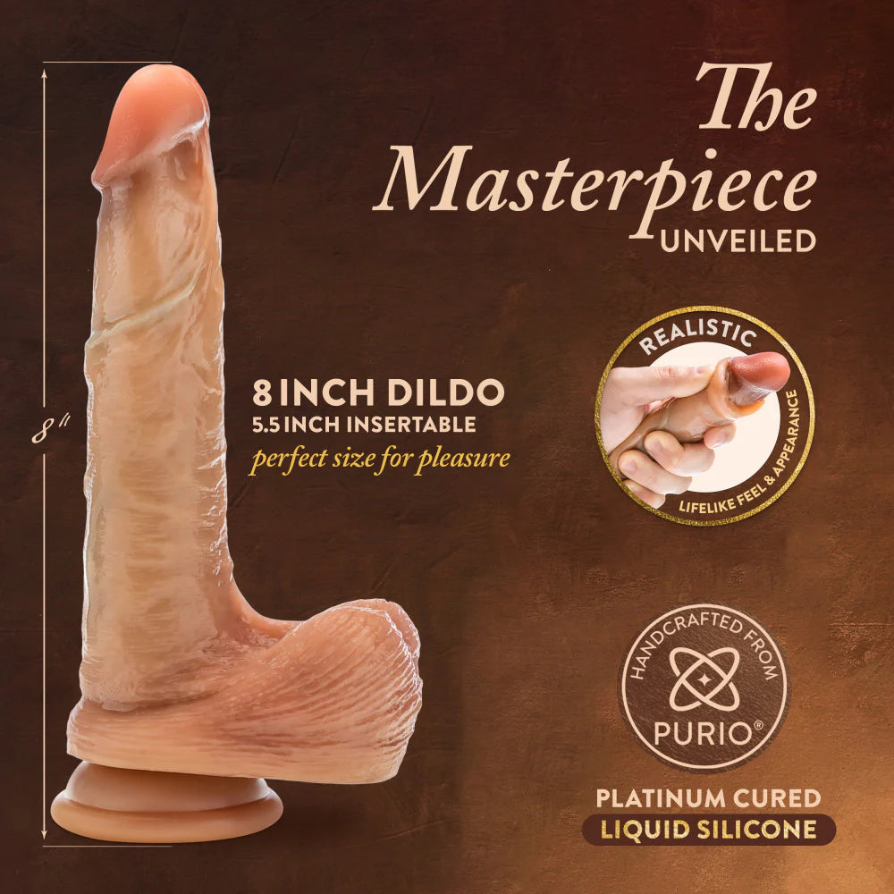 Blush DaVinci 8 Inch Realistic Dildo With Sliding Foreskin Squeezable Balls