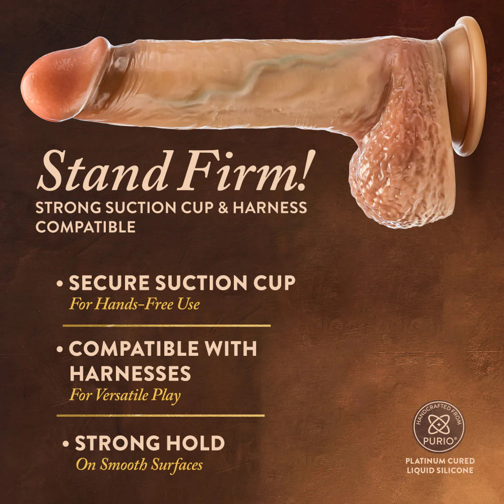 Blush Renaissance Raphael 9.5" Sliding Foreskin Dildo With Squeezable Balls Tan