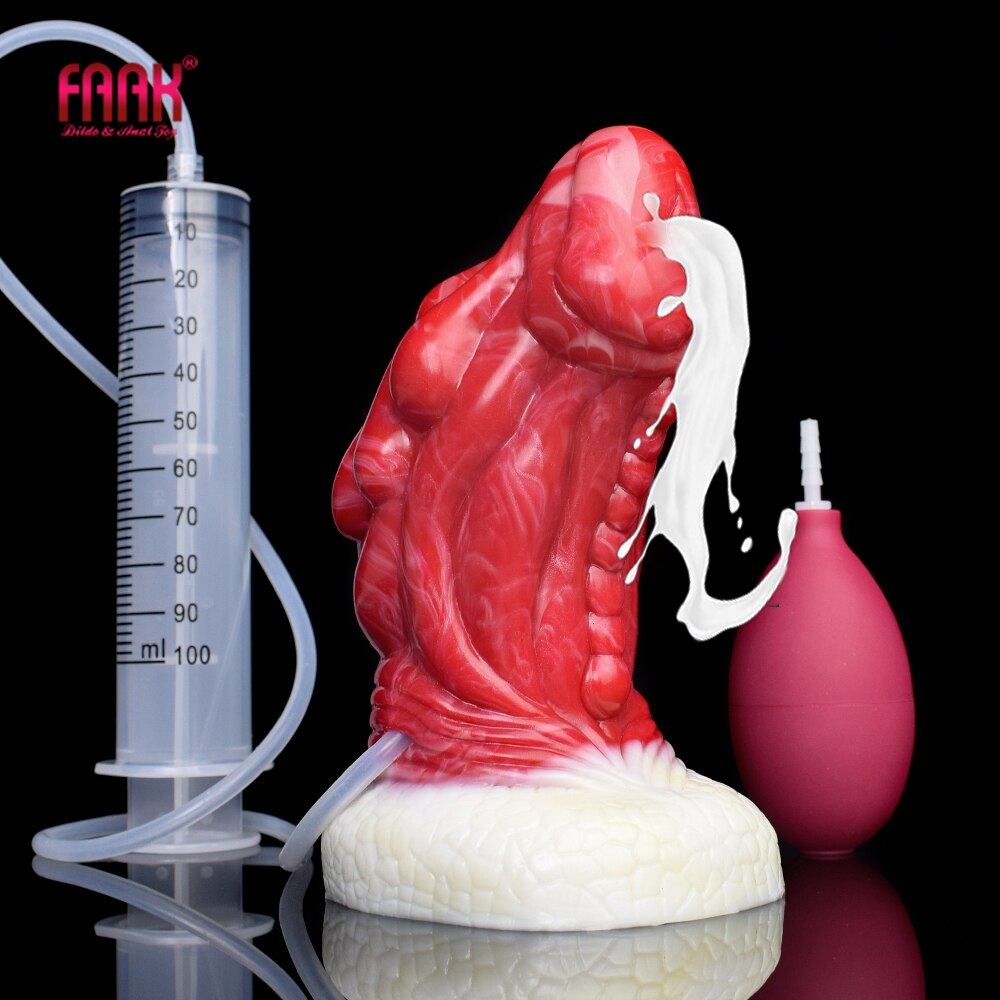 FAAK Fantasy Ejaculation Dragon Dildo Silicone Curved Squirting Penis