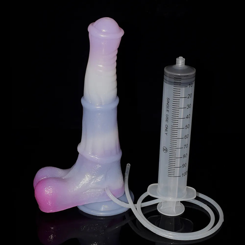 FAAK New Squirting Dildo Silicone Animal Horse Penis Spray Ejaculation Dildo