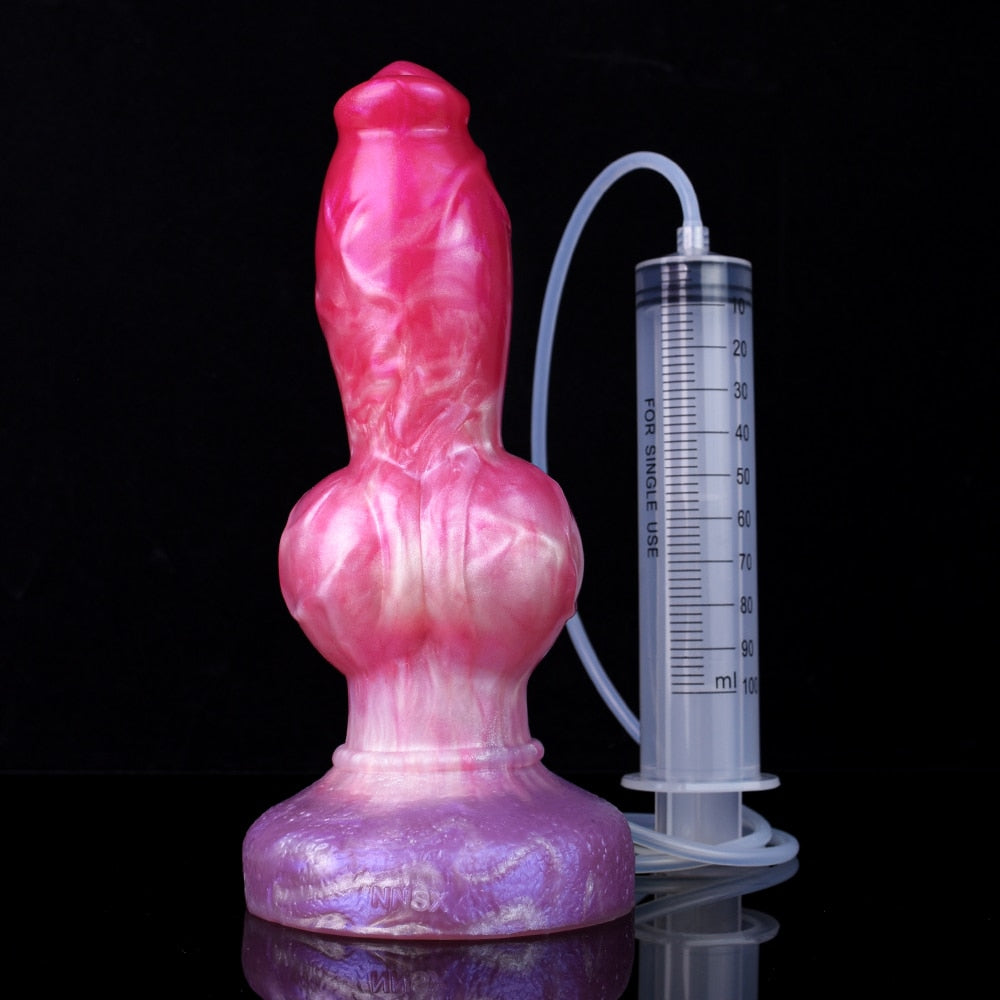 FAAK Silicone fantasy Dog Knot Squirting Penis Large Ejaculation Dildo