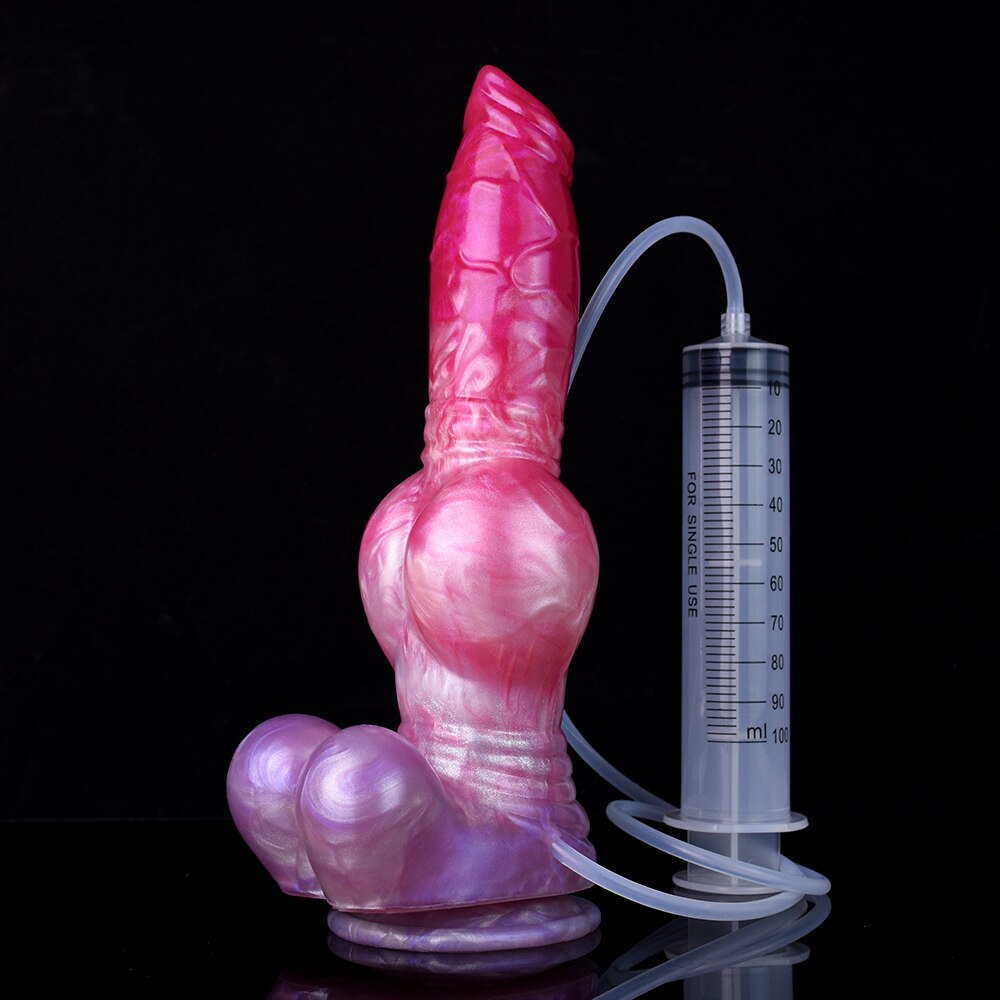 FAAK Silicone fantasy Dog Knot Squirting Penis Large Ejaculation Dildo