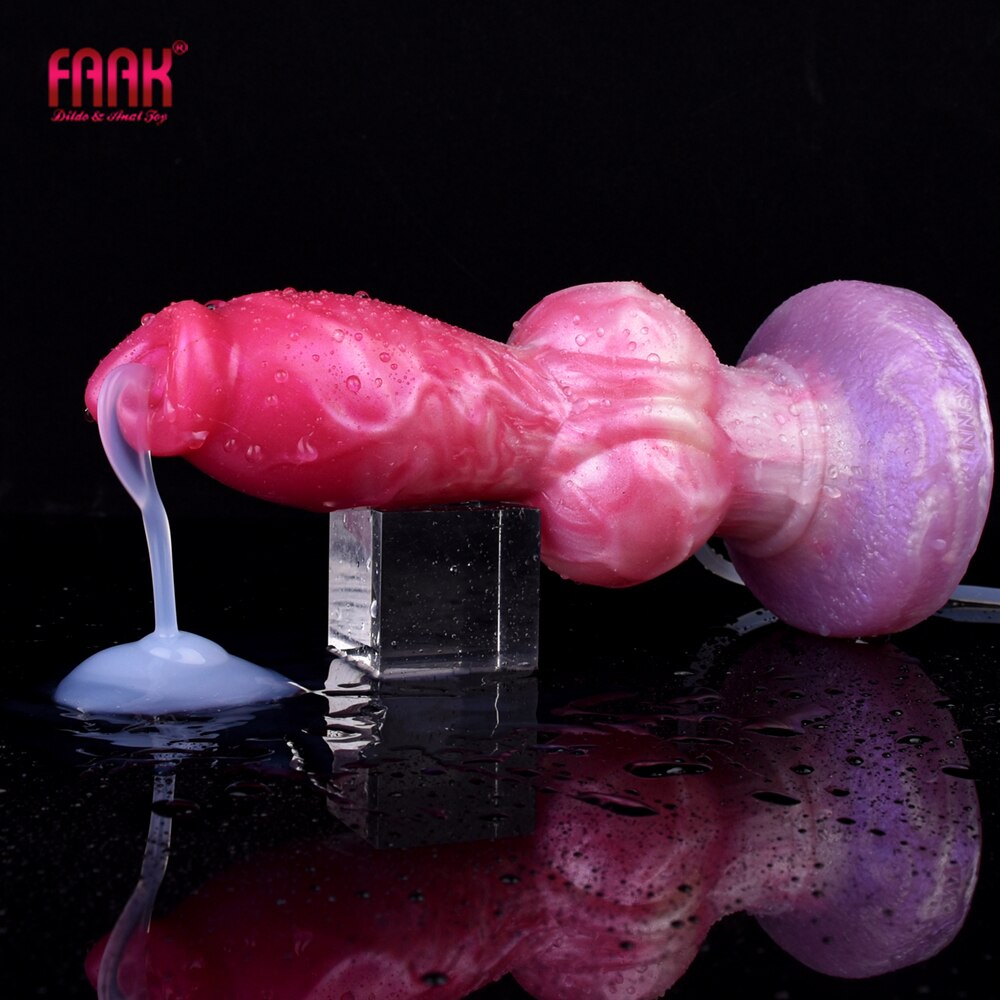 FAAK Silicone fantasy Dog Knot Squirting Penis Large Ejaculation Dildo