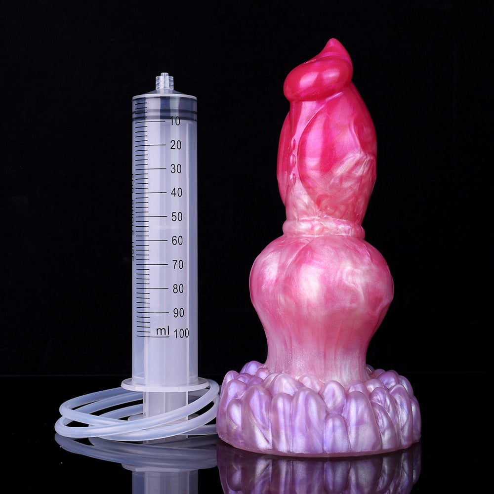 FAAK Silicone fantasy Dog Knot Squirting Penis Large Ejaculation Dildo