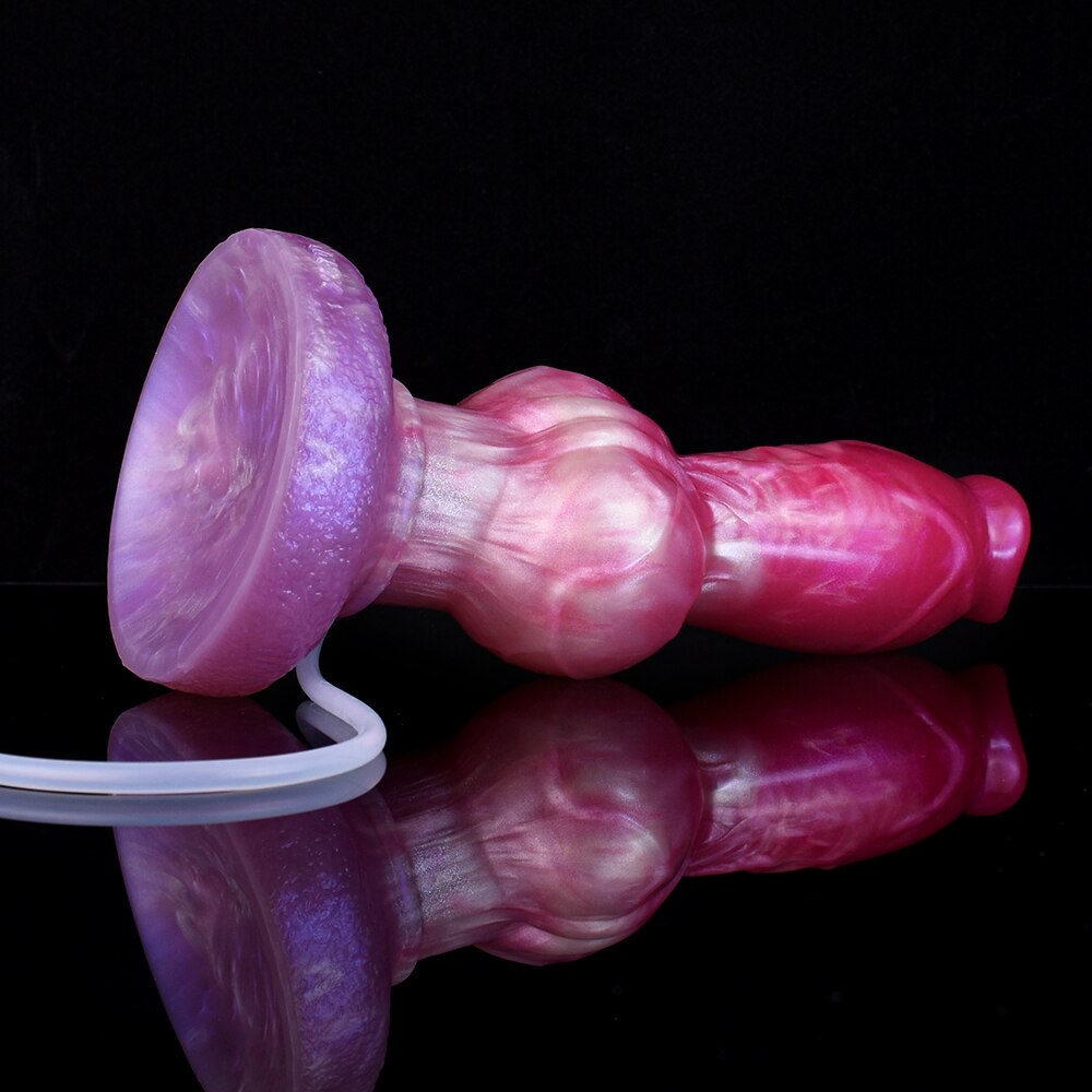 FAAK Silicone fantasy Dog Knot Squirting Penis Large Ejaculation Dildo