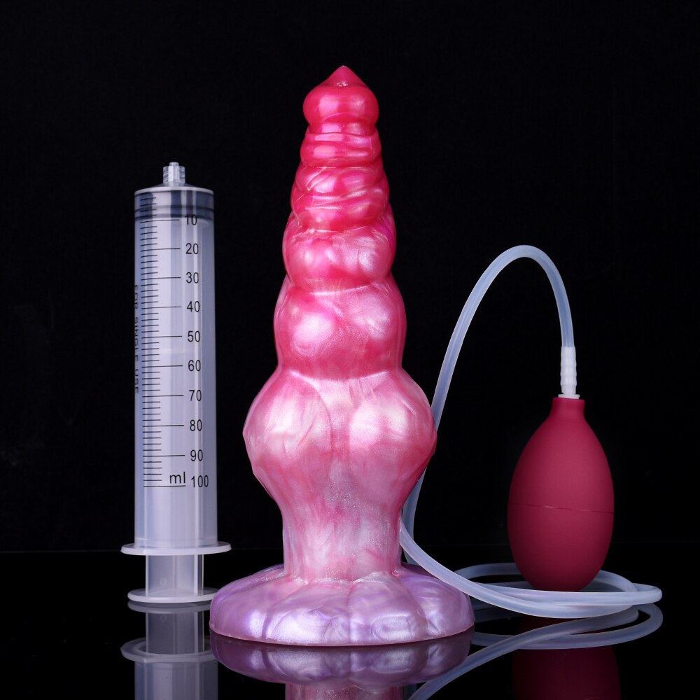 FAAK Silicone fantasy Dog Knot Squirting Penis Large Ejaculation Dildo