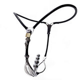 Black Emperor Y-Type Female Stainless Steel Invisible Chastity Belt