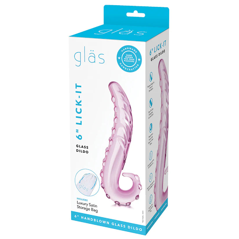 Glas 6" Lick-it Glass Dildo-Pink