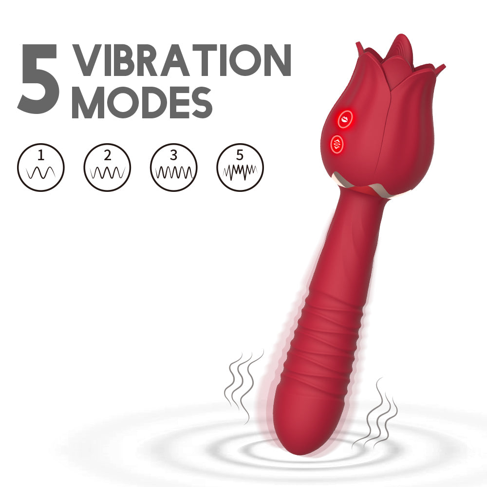 HGOD III Tongue licking telescopic vibrator G spot sex massager