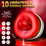 Handheld Kiss Big Mouth Tongue Licking Vacuum Suction Vibrator