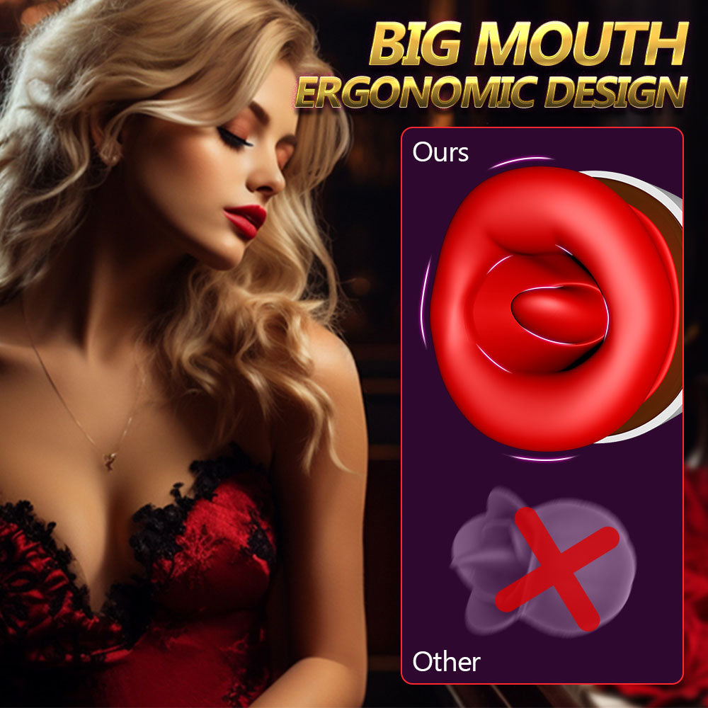 Handheld Kiss Big Mouth Tongue Licking Vacuum Suction Vibrator