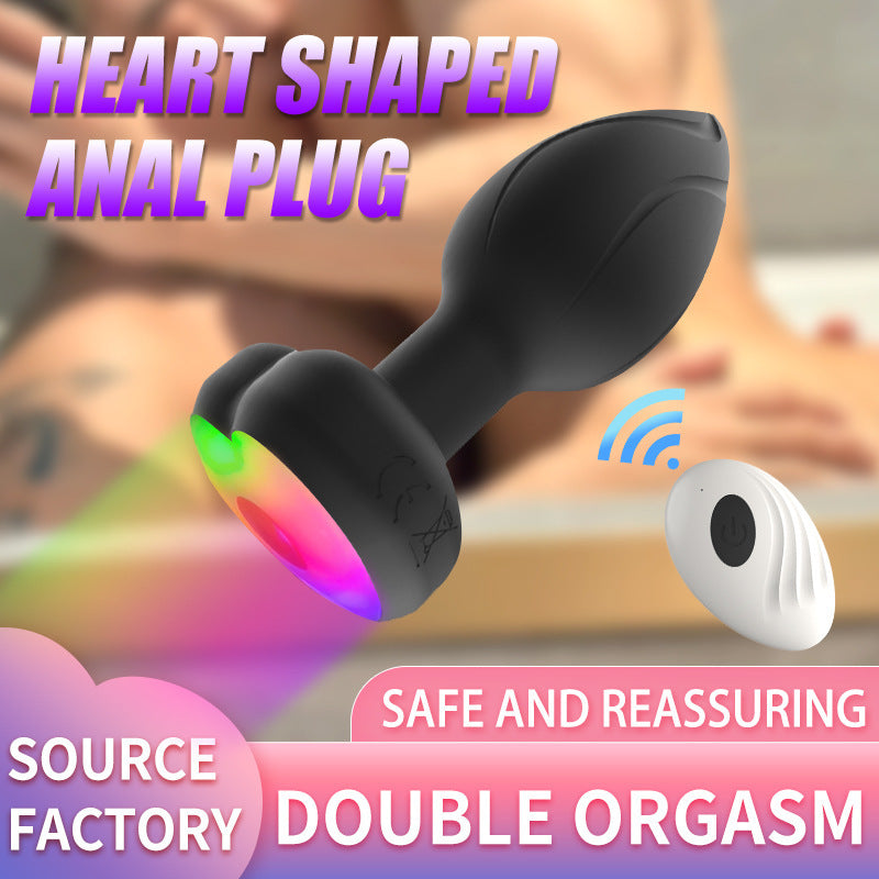 Heart-Shaped Multi-frequency vibrating LIGHT UP anal plug