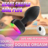 Heart-Shaped Multi-frequency vibrating LIGHT UP anal plug