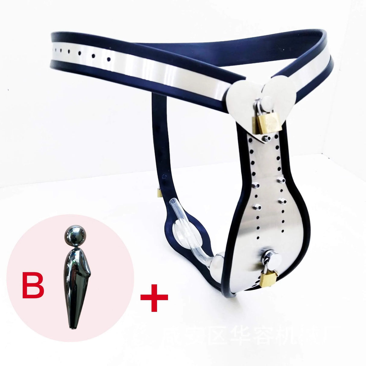 Black Emperor Heart-shaped Adjustable 2.0 Generation Male Chastity Belt