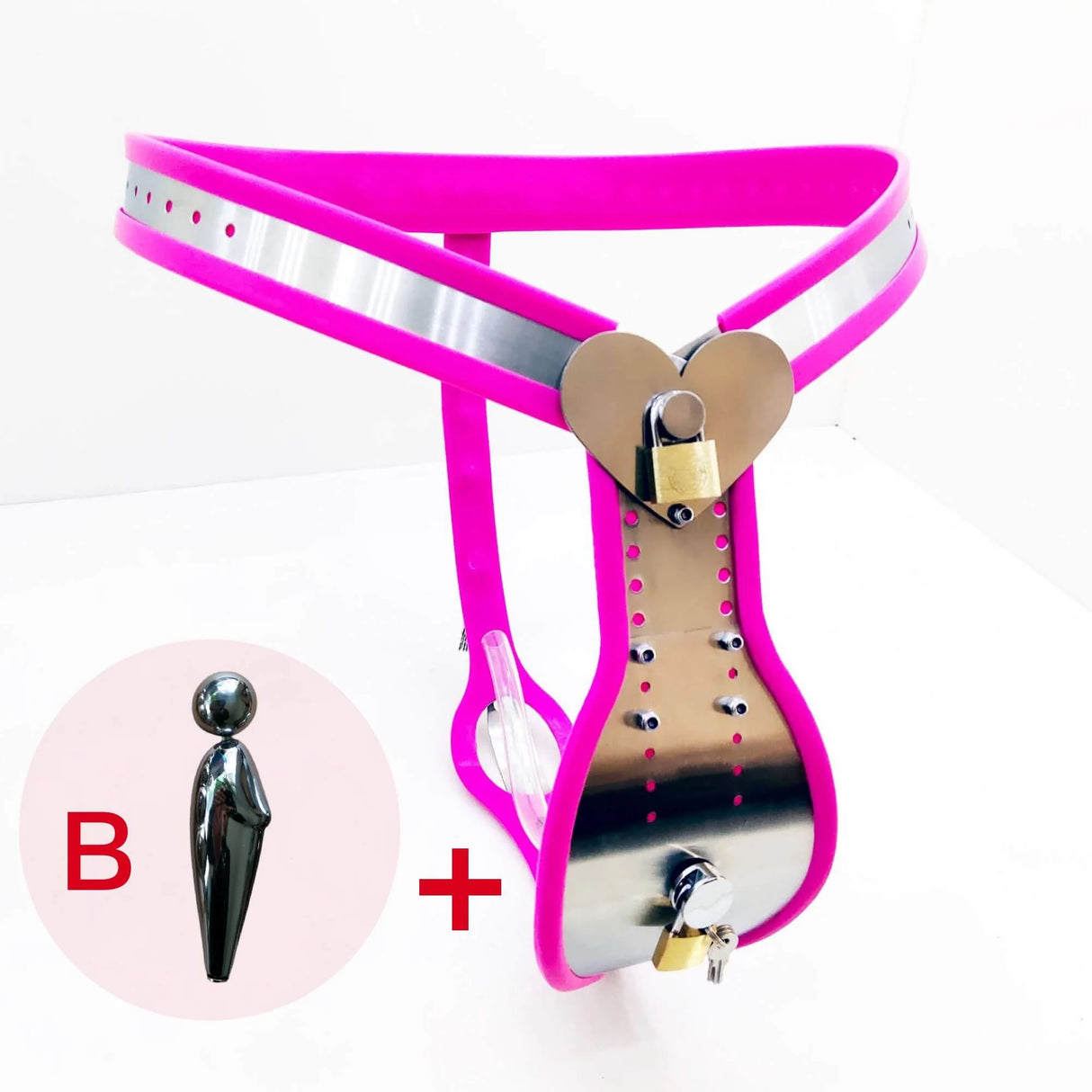 Black Emperor Heart-shaped Adjustable 2.0 Generation Male Chastity Belt