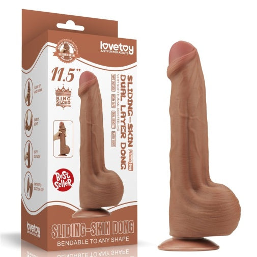 11.5'' King Sized Sliding Skin Dual Density Dildo