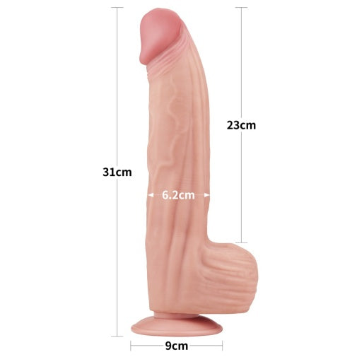 12'' King Sized Sliding Skin Dual Density Dildo