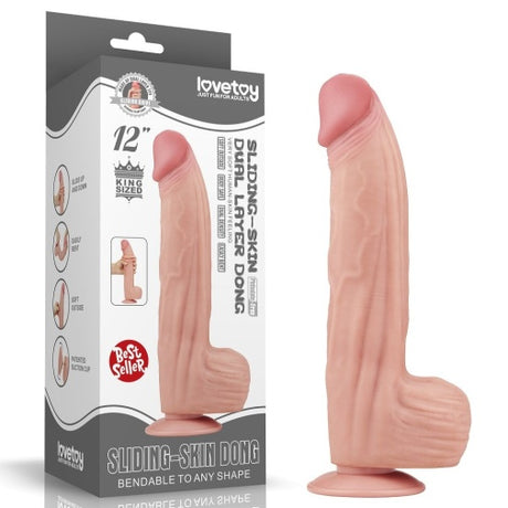 12'' King Sized Sliding Skin Dual Density Dildo