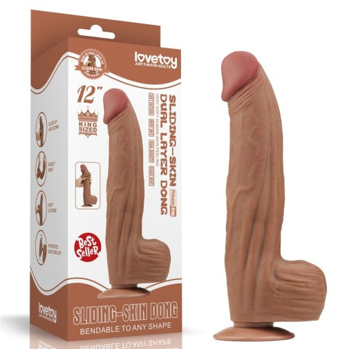 12'' King Sized Sliding Skin Dual Density Dildo