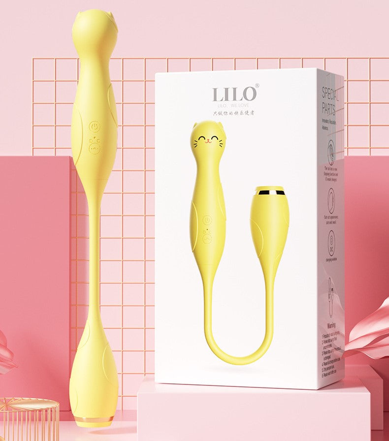 LILO Cute Cat Double-headed Egg Sucking Vibrator