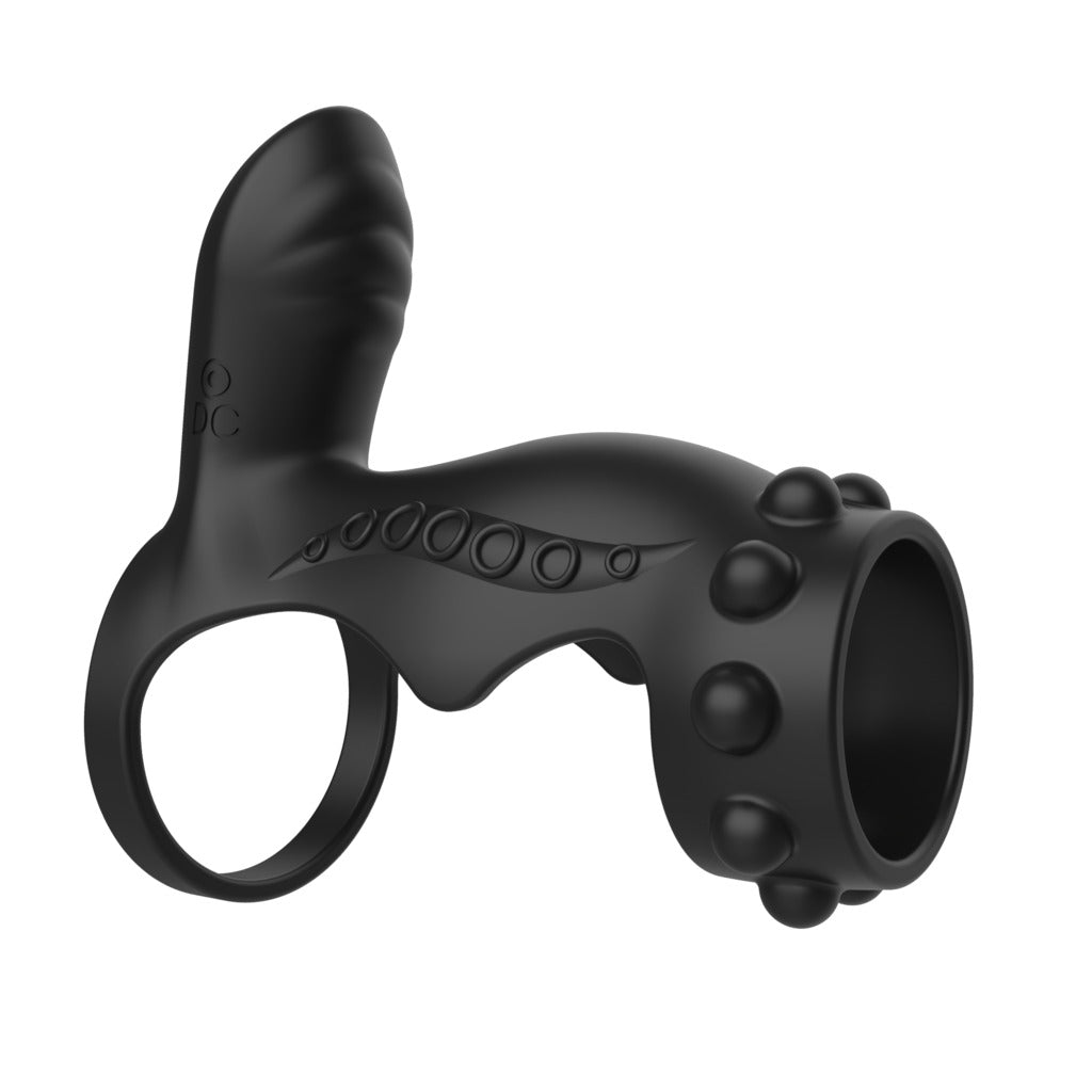 Leo Vibrating Double Penetration Strap-On Cock Ring