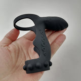 Leo Vibrating Double Penetration Strap-On Cock Ring