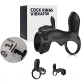 Leo Vibrating Double Penetration Strap-On Cock Ring