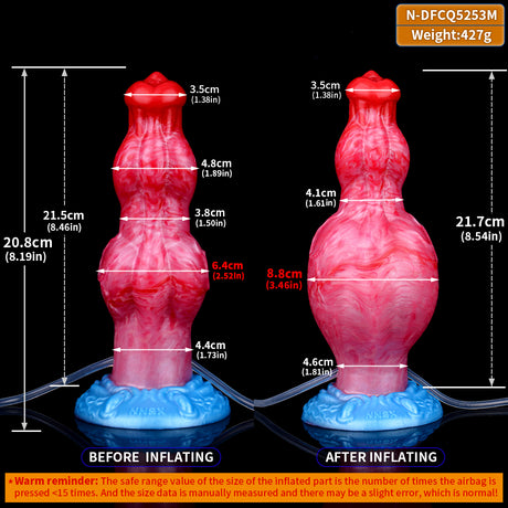 5253 Silicone Inflating Squirting Dildo