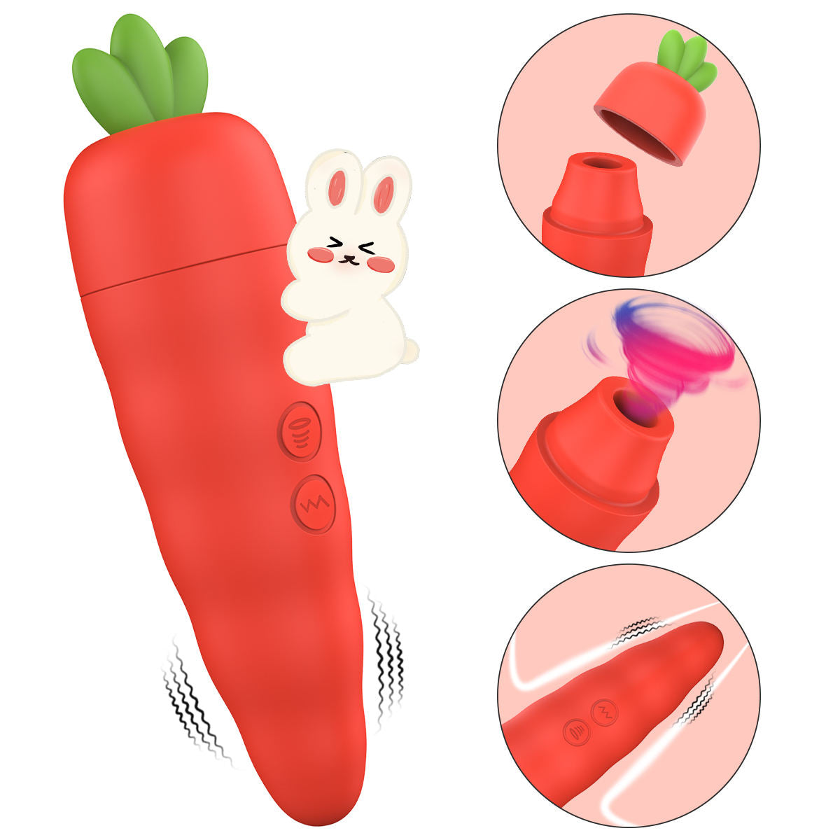 Carrot Stick 10-Function Rechargeable Suction Massager - 5.7 Inch