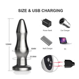 Metal Vibrating Anal Plug with Remote Control Magnetic Rechargeable