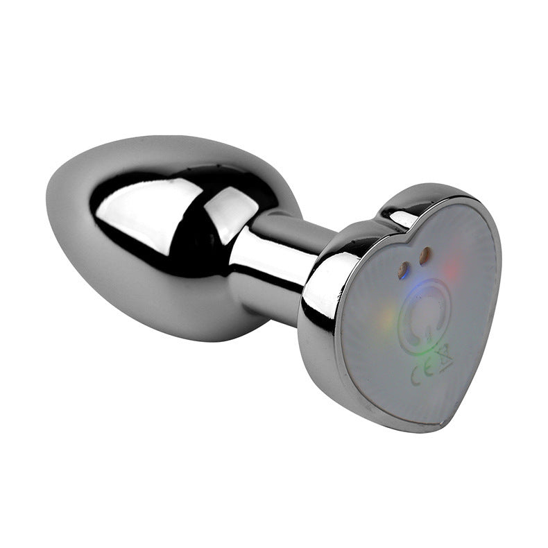 Heart Vibrating Steel LED Butt plug