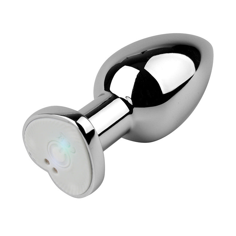 Heart Vibrating Steel LED Butt plug