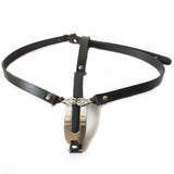 Black Emperor PU Leather Locking Chastity Belt For Women