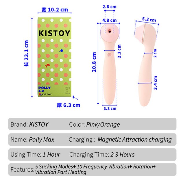 Kisstoy Polly Max 3.0 Sucking Vibrators Female Rotary Vagina Massagers