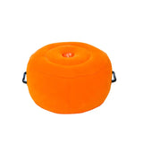 Rofun®Round Inflatable Cushion Elastic Force Chair Furniture More Exciting In Bed Pillow Orange Safe Durable Comfort Portable Air Sofa