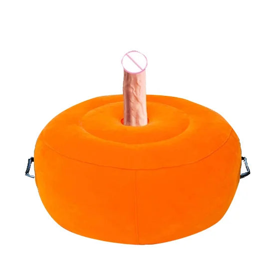 Rofun®Round Inflatable Cushion Elastic Force Chair Furniture More Exciting In Bed Pillow Orange Safe Durable Comfort Portable Air Sofa