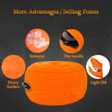 Rofun®Round Inflatable Cushion Elastic Force Chair Furniture More Exciting In Bed Pillow Orange Safe Durable Comfort Portable Air Sofa