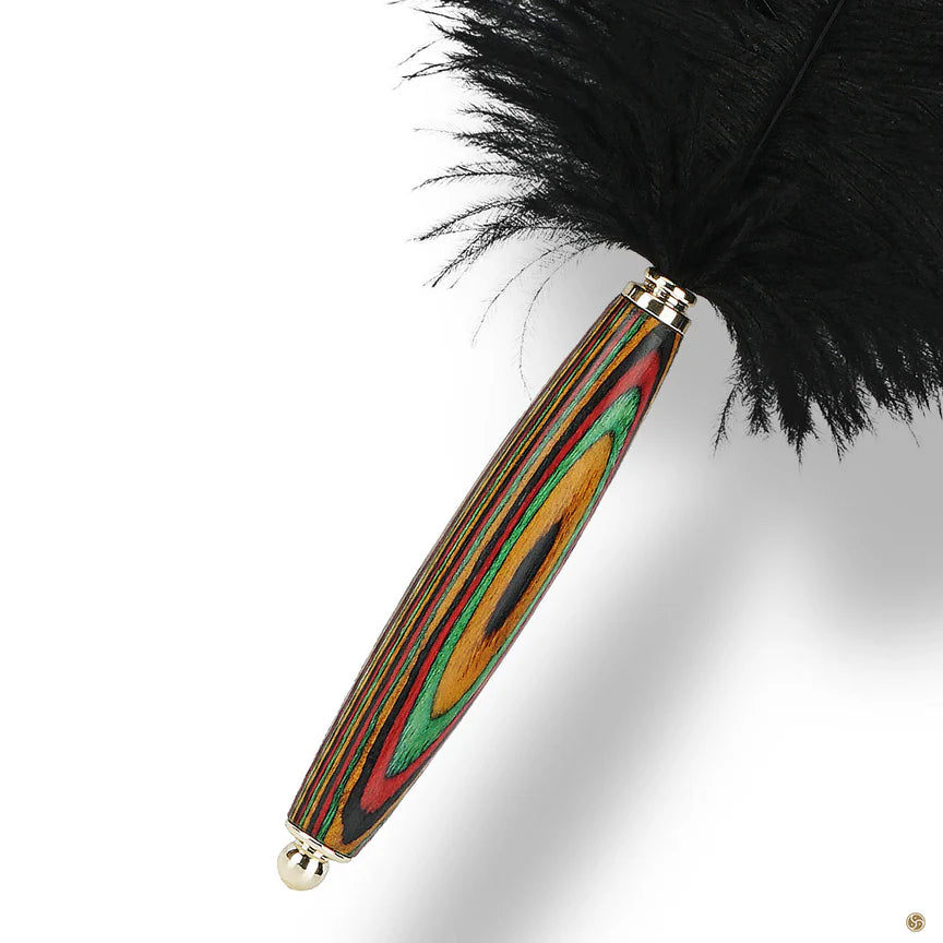 Roomfun Luxury Colour Wood Ostrich Feather Tickler