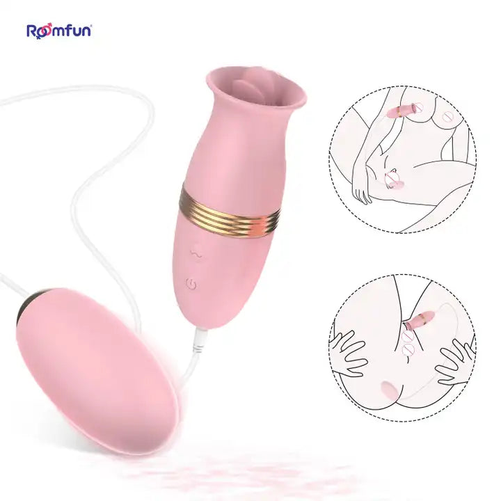 Roomfun® Oral Sex Licking Tongue Stimulator Clit Vagina G Spot Vibrator