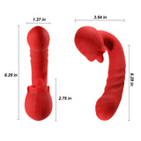 Rose Telescopic Vibrating Tongue licking Thrusting Dildo female Vibrator