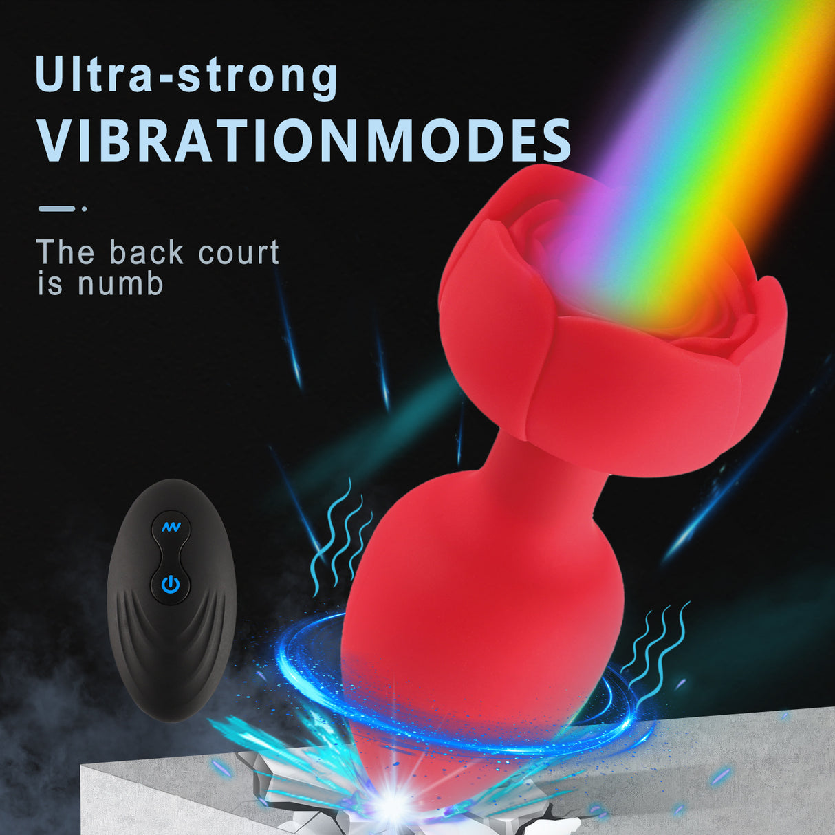 Rose Vibrating Light Up Led Butt Plugs