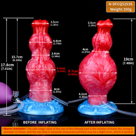 5253 Silicone Inflating Squirting Dildo