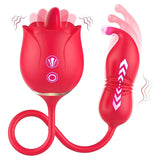 SHD S54 Tongue Licking and Thrusting G-Spot Massager Rose Vibrator